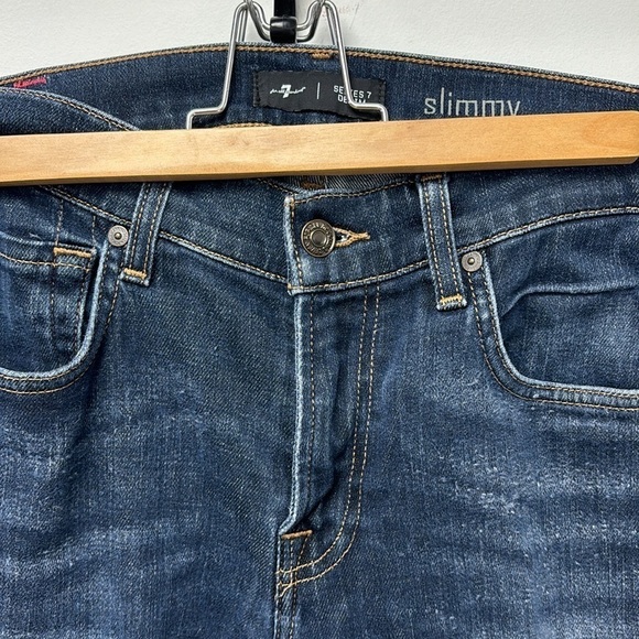 7 for all mankind jeans slimmy straigth leg blue jeans size 30 - Picture 2 of 8